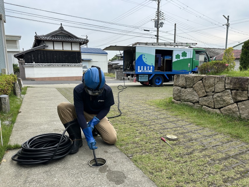 排水管洗浄作業屋外1